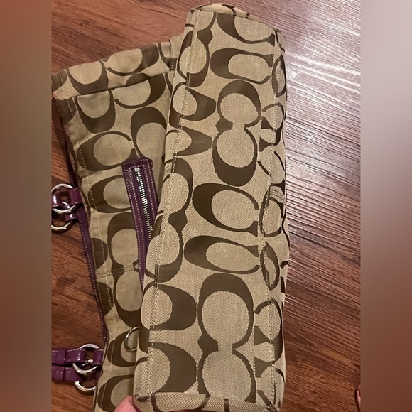 Coach Tan and Purple Signature Tote main image 9